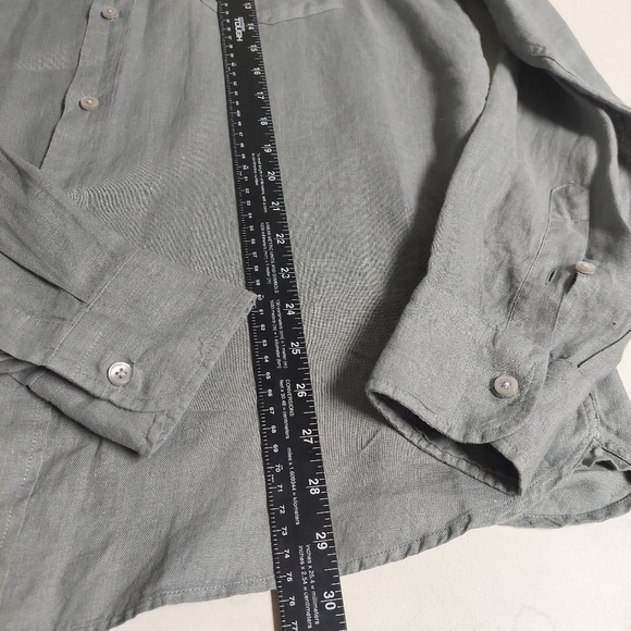 Doppelganger Roma Gray Shirt XL 100% Linen‎ Button Down Dress Up  Lightweight - Picture 5 of 7